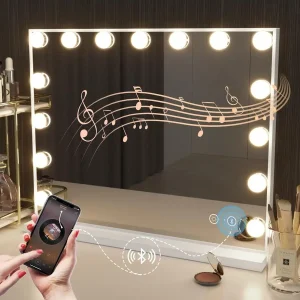 Vanity Mirror with Lights and Bluetooth Speaker