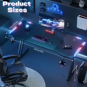 Gaming Desk with LED Lights