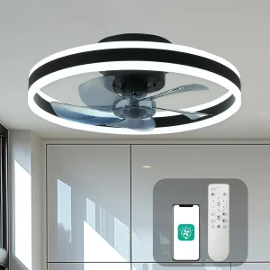 Ceiling Fan with Remote Control Flush Mount Modern Indoor