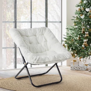 28IN Cozy Saucer Chairs Soft Faux Fur Large Size