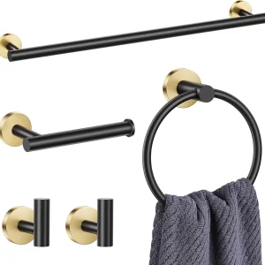 Black Gold Bathroom Hardware Set