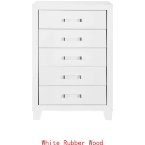 5PC White Full Bedroom Set with LED Lighting