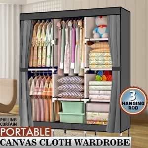 71" Portable Closet Wardrobe Clothes Rack