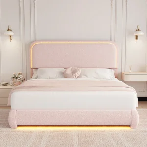 Full Size LED Bed Frame with Storage Drawers