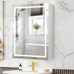 Bathroom Medicine Cabinet with LED Lights and Mirror
